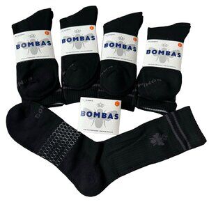 Bombas crew Socks size Large Mens/Womens black cushion stay up Honeycomb new